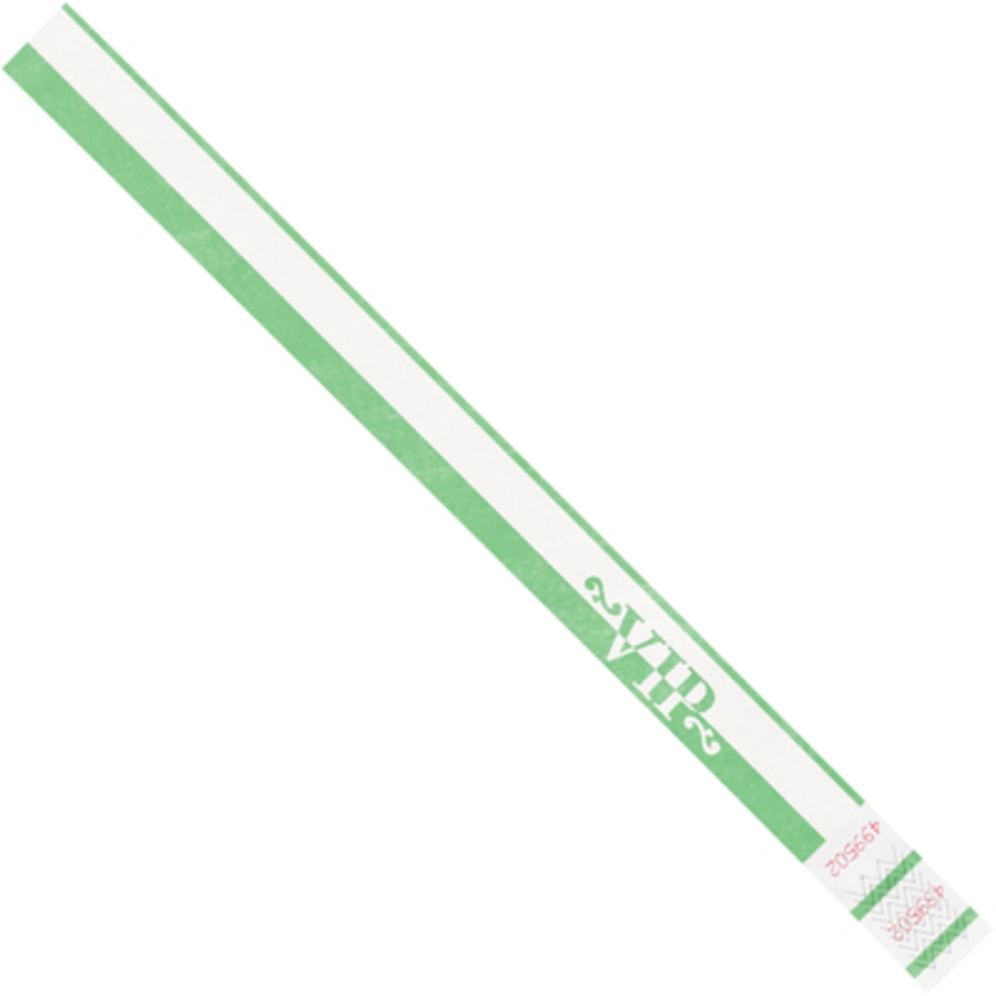 3/4 x 10in. Green "VIP" Tyvek Wristbands 500/CS, Model# WR106GN